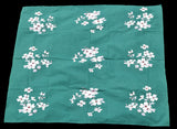 Dogwood on Green Vintage Wilendur Tablecloth 48x53