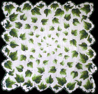 Concentric Green Leaves Vintage Handkerchief