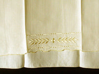 Madeira Hand Embroidered Vintage Linen Guest Towel, Yellow