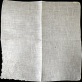 Monogram G Vintage Handkerchief, Madeira Whitework Embroidery