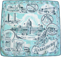 Harrisburg Travel Souvenir Vintage Handkerchief