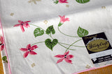 Pink Violets Vintage Tablecloth Hardy Craft Linen 35x35