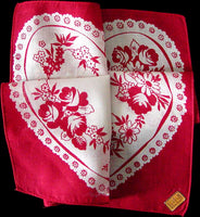 Hidden Heart Vintage Valentine Handkerchief Kimball MWT