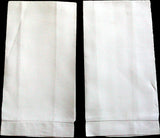 Fine White Vintage Irish Linen Guest Towels, Pair