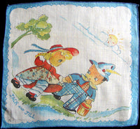 Jack and Jill Vintage Child's Handkerchief