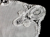 Antique Handmade Lace Heirloom Wedding Handkerchief