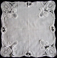 Antique Handmade Lace Heirloom Wedding Handkerchief
