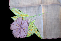 Lavender Madeira Flower Trembler Vintage Handkerchief, Anice