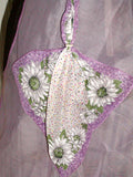 Lavender Organdy Vintage Apron w Handkerchief Pockets