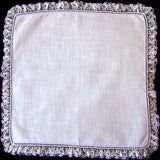 Fancy Lavender and Lace Vintage Irish Linen Handkerchief