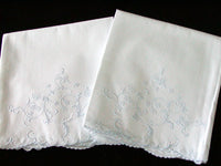 PR Madeira Scroll and Floral Embroidered Vintage Pillowcases