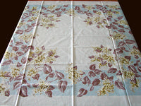 Leacock Lilacs Vintage Tablecloth 49x51