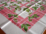 Clematis & Trellis Vintage Tablecloth, Linen 51x50