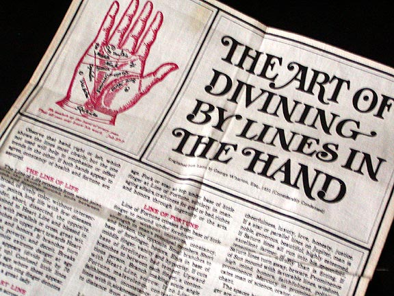 The Art of Divining By The Lines In The Hand Vintage Tea Towel