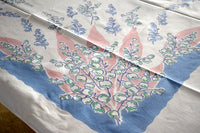 Lily of the Valley & Ribbon Pastel Vintage Tablecloth 48x52