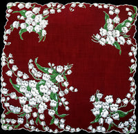 Lily of the Valley on Wine Vintage Handkerchief