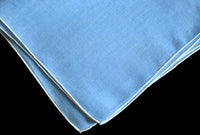 Burmel Hand Rolled Vintage Irish Linen Handkerchief, Light Blue