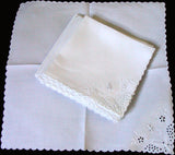 Set of 12 Monogram F Madeira Whitework Vintage Linen Napkins