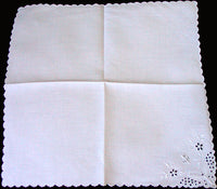 Set of 12 Monogram F Madeira Whitework Vintage Linen Napkins