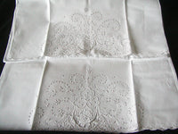 Madeira Embroidered Vintage Pillowcases White Cutwork, Pair
