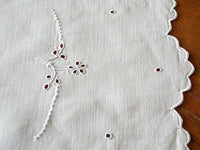 Madeira Embroidered 1920 Whitework Centerpiece Linen Doily 23 In