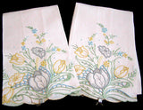 Pair of Vintage Hand Towels Made In Madeira Portugal Gremio Seal
