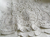 c1920 Madeira White Linen Pillowcases, Pair