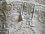c1920 Madeira White Linen Pillowcases, Pair