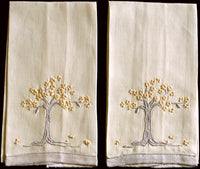 Jacaranda Tree Vintage Marghab Fingertip Towels, Pair
