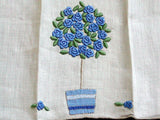 Marghab Rose Tree in Blue Fingertip Towel Madeira Portugal
