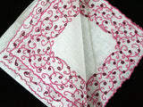 Marghab Thousand Eye Pink Vintage Handkerchief Madeira Portugal