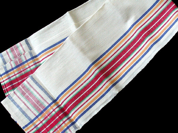 Green Stripe Vintage Linen Kitchen Towel — FORGE