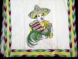 Mexican Cockfight Vintage Kitchen Tea Towel