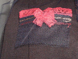 Sheer Navy Blue Tulle w Red Lace Vintage Hostess Apron Shimmer