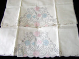 PR Madeira Embroidered Pastel Applique Vintage Pillowcases NOS