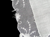 Floral Deco Lace Border Vintage White Wedding Handkerchief