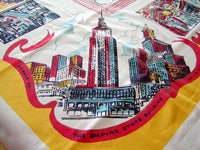 New York City NY Tourist Souvenir Vintage Tablecloth 48x52