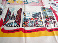 New York City NY Tourist Souvenir Vintage Tablecloth 48x52