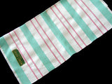 Turquoise and Pink Stripes Vintage Irish Linen Kitchen Tea Towel