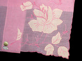 Rose Applique Vintage Handkerchief, Madeira Portugal - Pink
