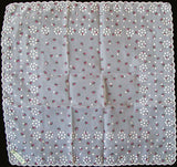 Rosebuds & Dots Light Pink Vintage Nylon Handkerchief