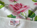 Wilendur Pink Royal Rose Vintage Tablecloth Topper 32x35