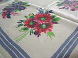 Floral Nosegays Pride of Flanders Vintage Linen Tablecloth 50x52