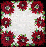 Poinsettia Shaped Edges Vintage Christmas Handkerchief