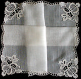 Pomegranate Lace Corners Vintage Wedding Handkerchief