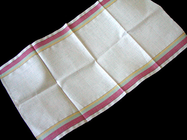 Vintage Pink Linen Kitchen Towel