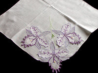Madeira Purple Irises Organdy Trembler Vintage Handkerchief