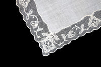 Embroidered Floral Garland Lace Vintage Wedding Handkerchief