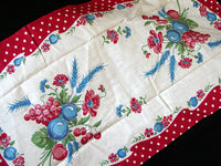 Startex Fruit Floral & Polka-Dots Vintage Kitchen Tea Towel NOS