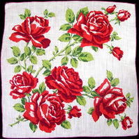 Red Roses Vintage Handkerchief